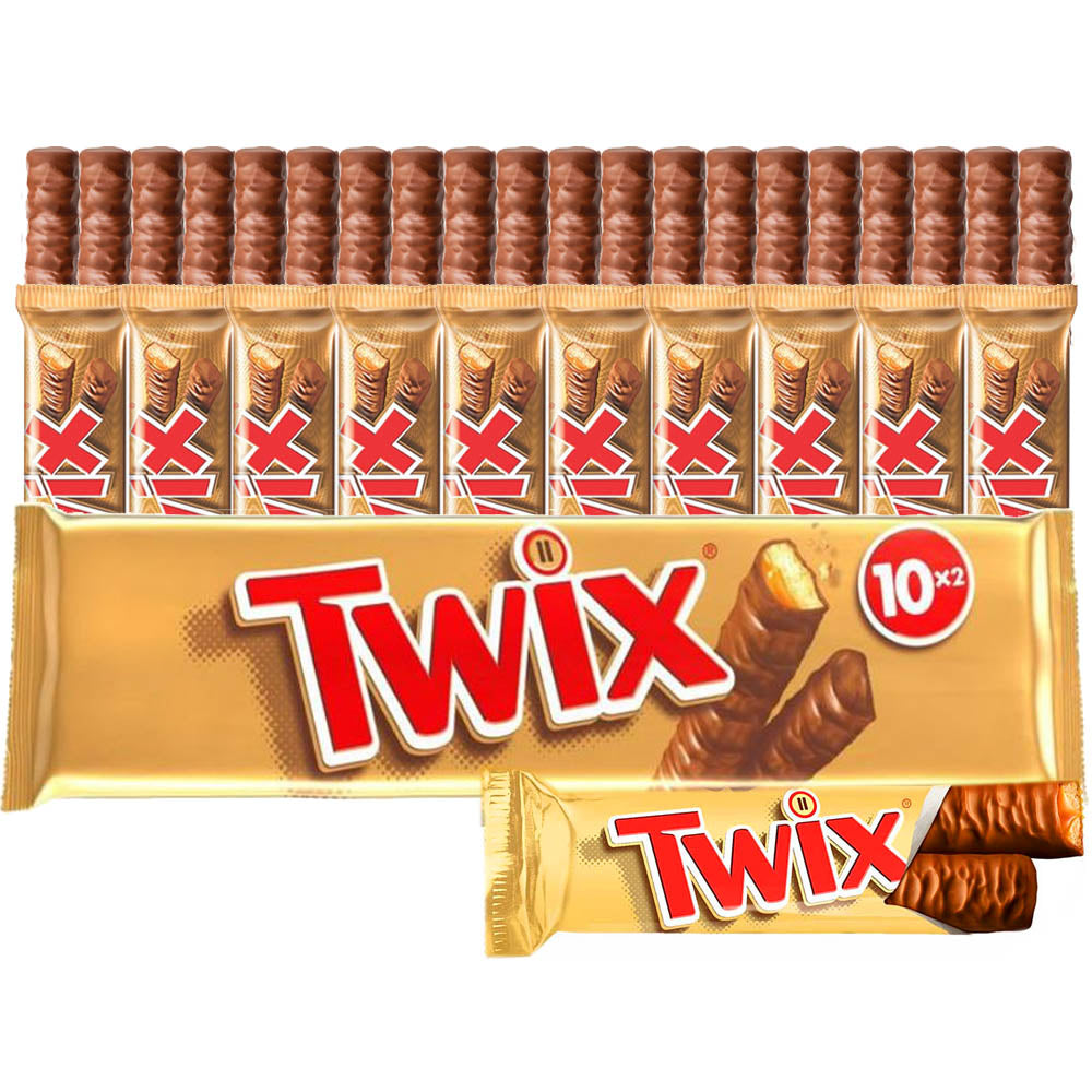 Twix suklaapatukka 10-pack (sis. 20 x 25g suklaapatukkaa)