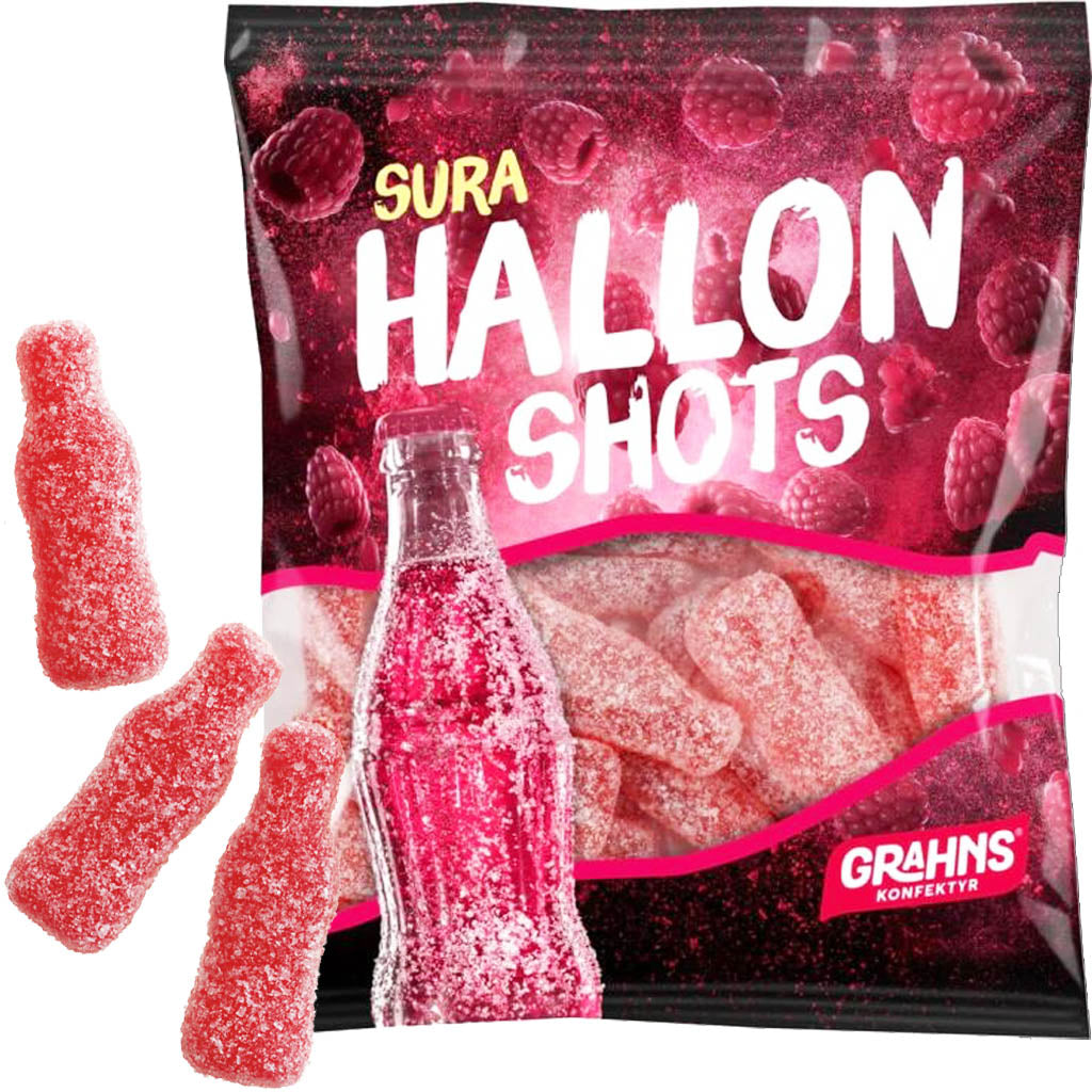 Grahns Sura Hallon Shots vadelma 60g