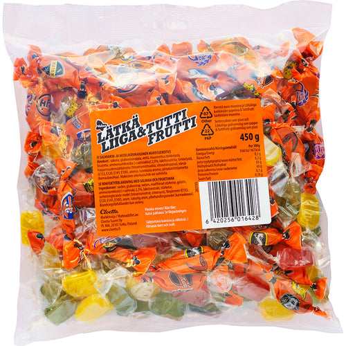 Malaco Lätkäliiga & Tutti Frutti makeissekoitus 450g