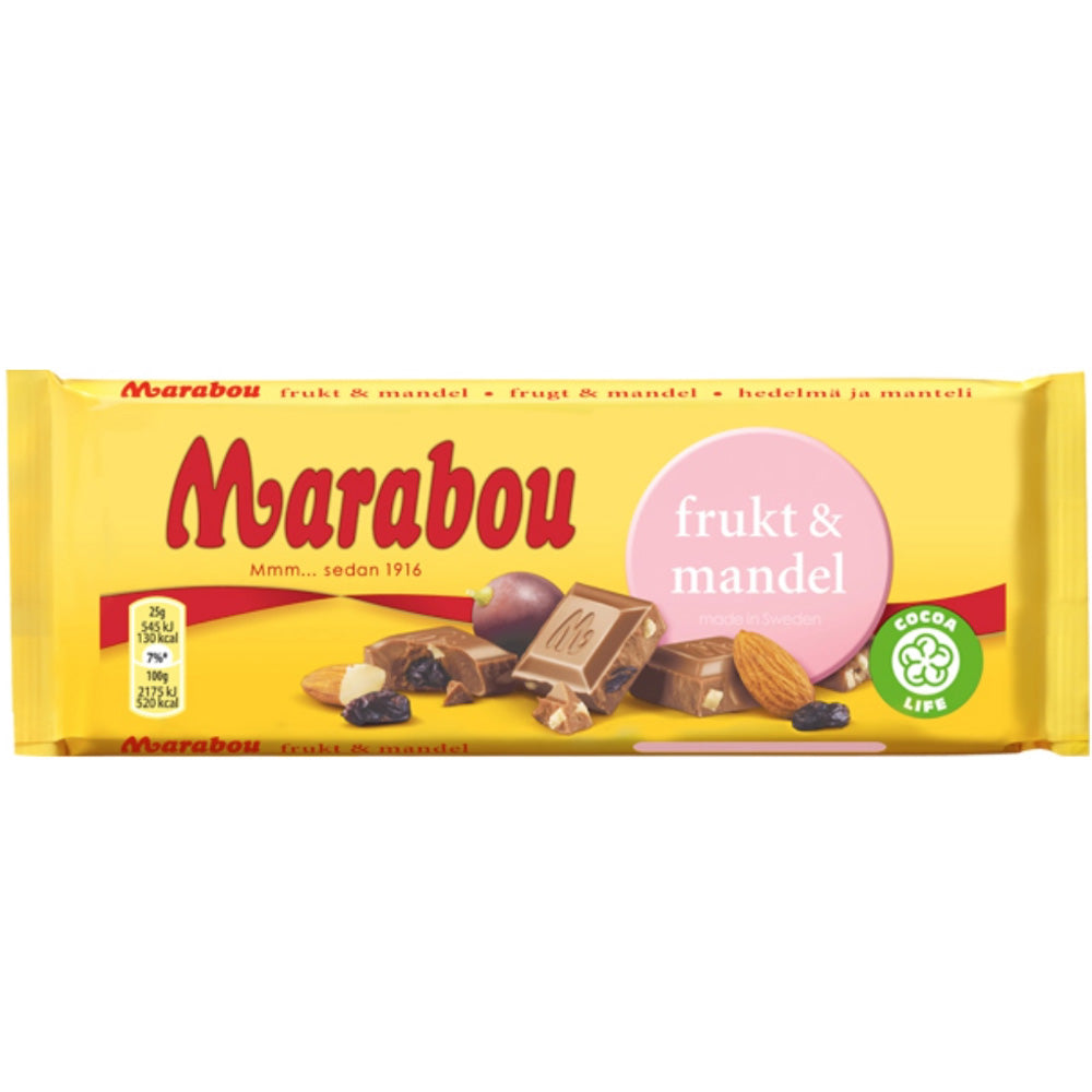 Marabou Frukt & Mandel suklaalevy 100g