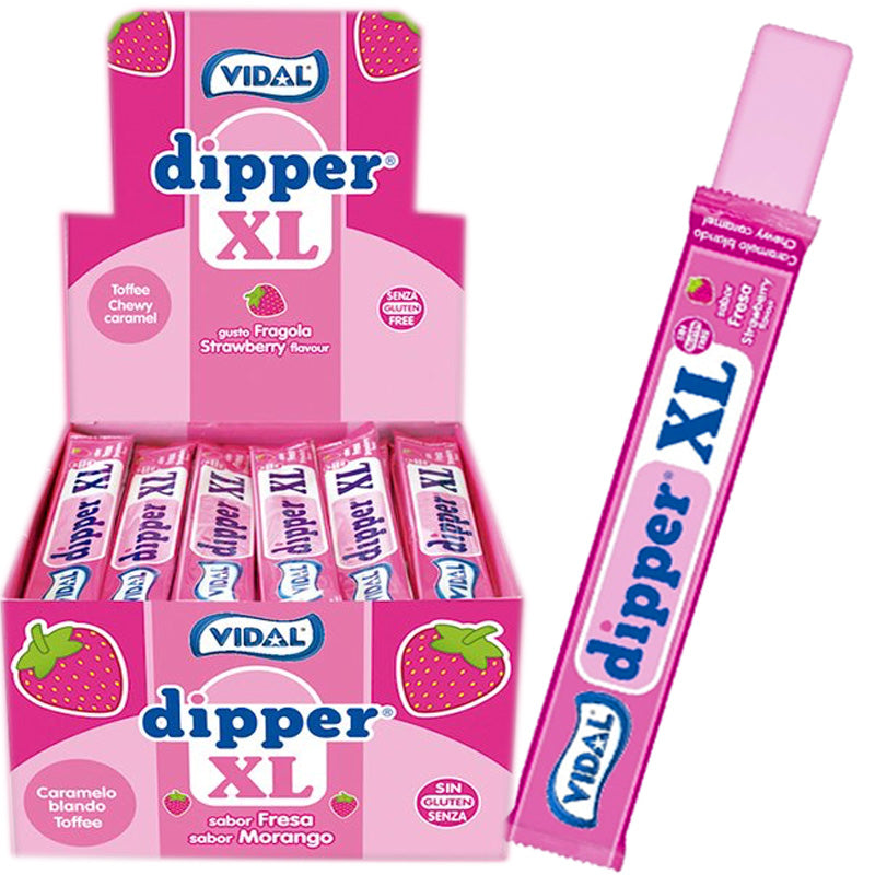 Vidal Dipper XL Mansikka toffeetanko 100kpl
